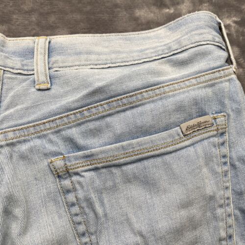 Eddie Bauer Shorts Womens 14 Light Wash Cuffed Boyfriend Stretch Blue Denim