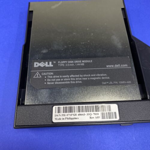 Dell Floppy Disc Drive Module 3.5inch 1.44MB P/N 10NRV-A00 for laptop computer