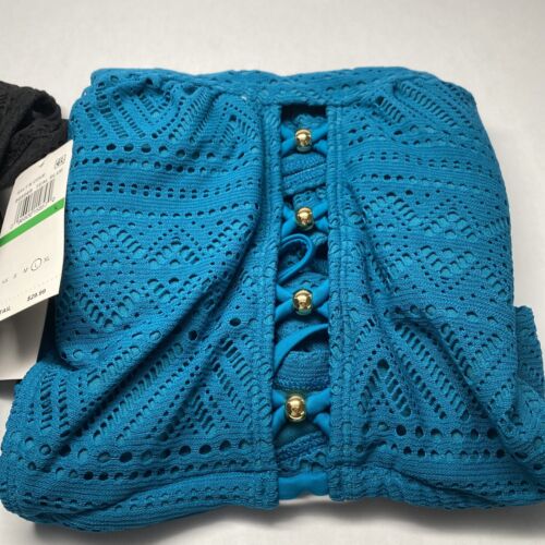 Salt + Cove Juniors' Women's Tankini Top Swimsuit Large Black and Blue Bundle