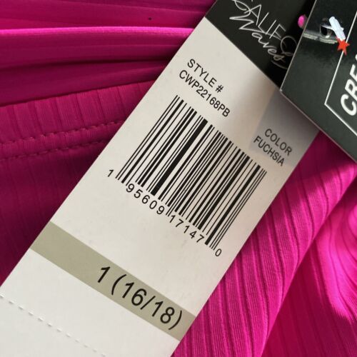 California Waves Bikini Swim Bottoms Fuchsia Pink Plus Size 1X 16/18 New