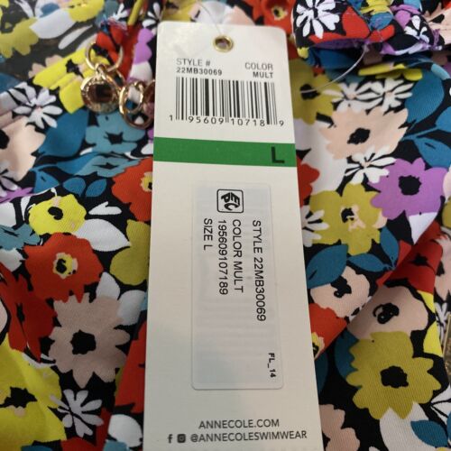 Anne Cole Womens Alex Side Tie Bottom Bikini, Size Large