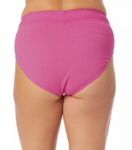 California Waves Bikini Swim Bottoms Fuchsia Pink Plus Size 1X 16/18 New