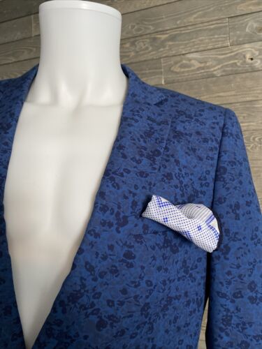 Perry Ellis Portfolio Blazer Sports Coat Jacket Slim Fit Suit Blue Men’s SZ 38R