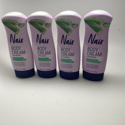 4x Nair Hair Removal Body Cream with Soothing Aloe 9oz Each. Lot of 4 New