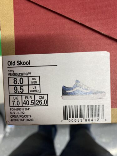 Size 8 - VANS Old Skool Navy - VN000D3HNVY