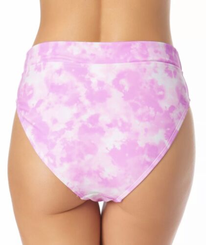 California Waves Juniors' Printed High-Waist Bikini Bottoms, Pink Large L