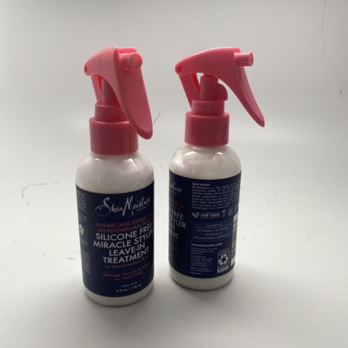 (2) Shea Moisture Miracle Styler Leave-In Treatment w/Marshmallow Root • 4 fl oz
