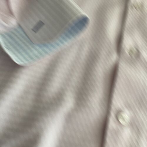 Report Collection Long Sleeve Button-down Dress Shirt Pink (blue Trim) Medium