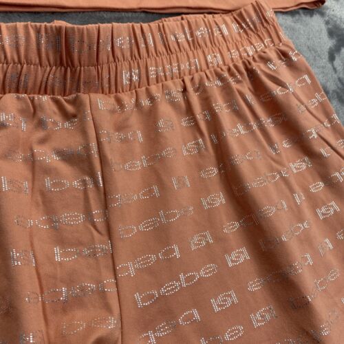 bebe Womens Pajama Sets Button Down Shirt and Shorts Sleepwear Pink Size M