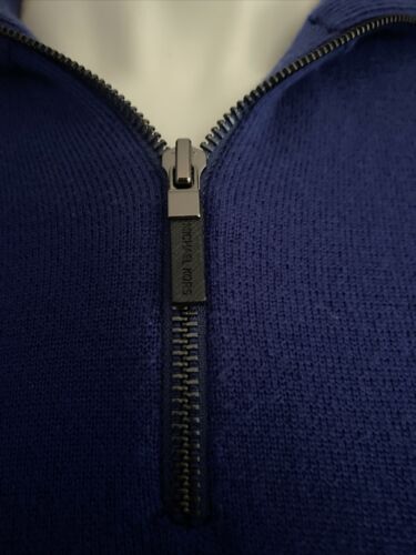 Michael Kors Mens Sweater 1/4 Zip Blue MEDIUM