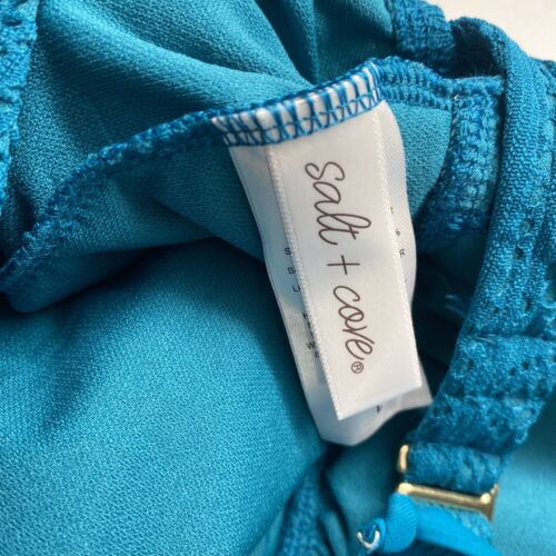 Salt + Cove Juniors' Women's Tankini Top Swimsuit Large Black and Blue Bundle