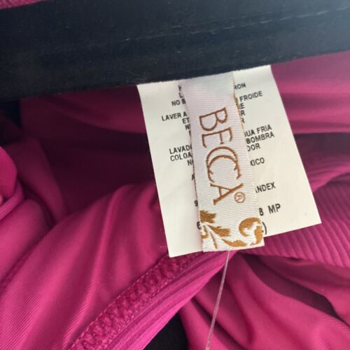Becca ETC POMEGRANATE Plus Size Asymmetrical-Neck Swimsuit, US 2X(20-22)
