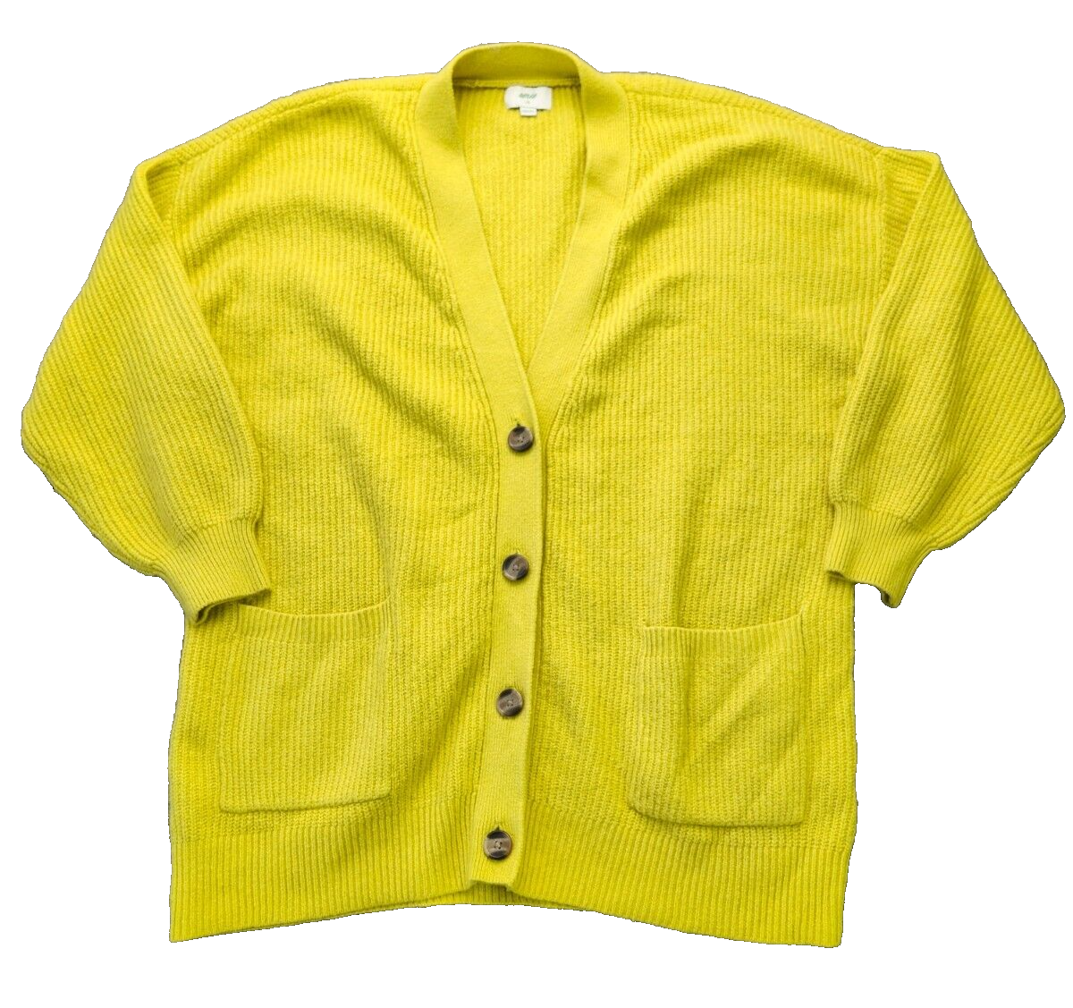 aerie womens knit button up cardigan Yellow size large