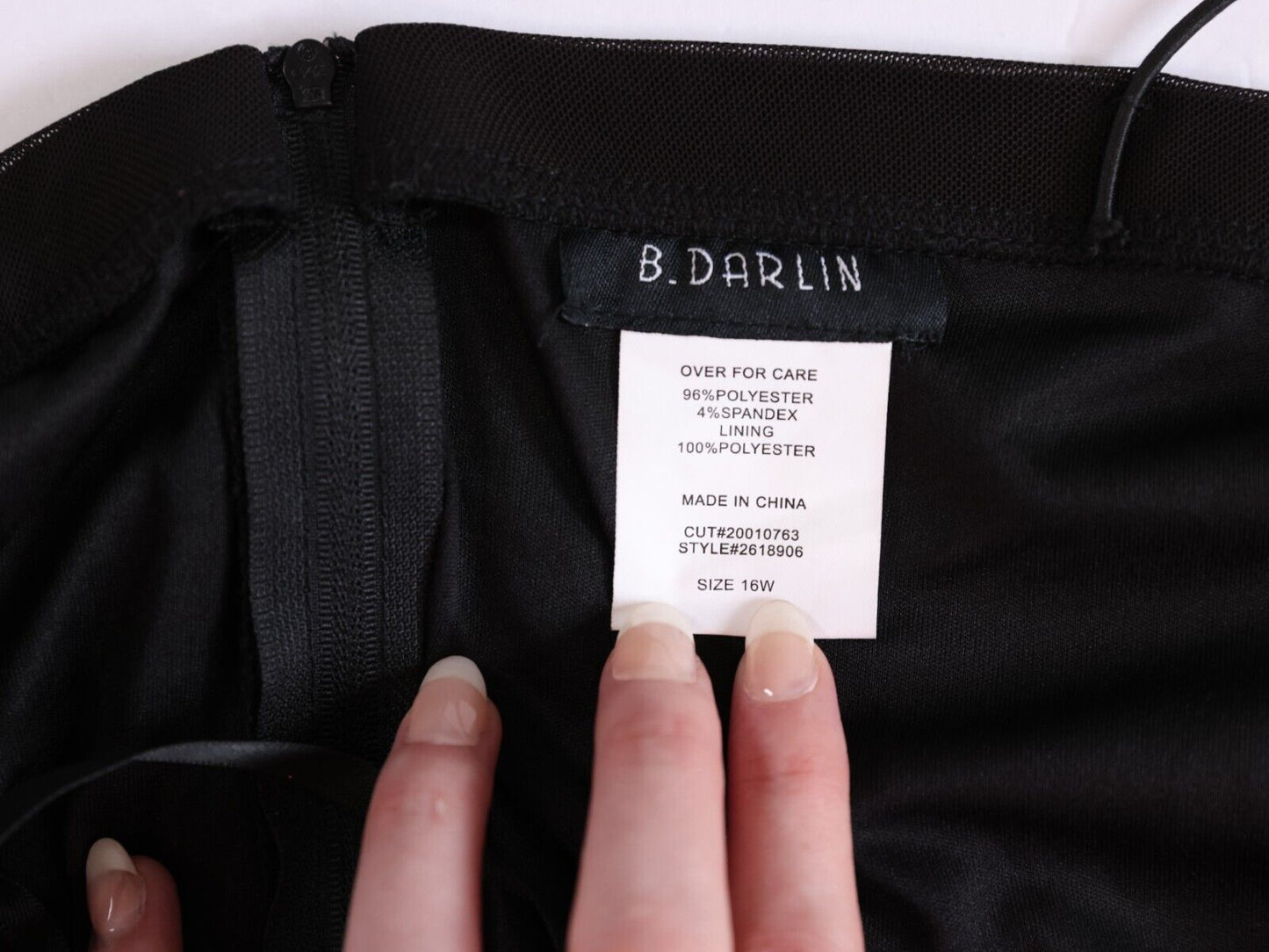 B Darlin Trendy Plus Size Bungee-Strap Black 16W