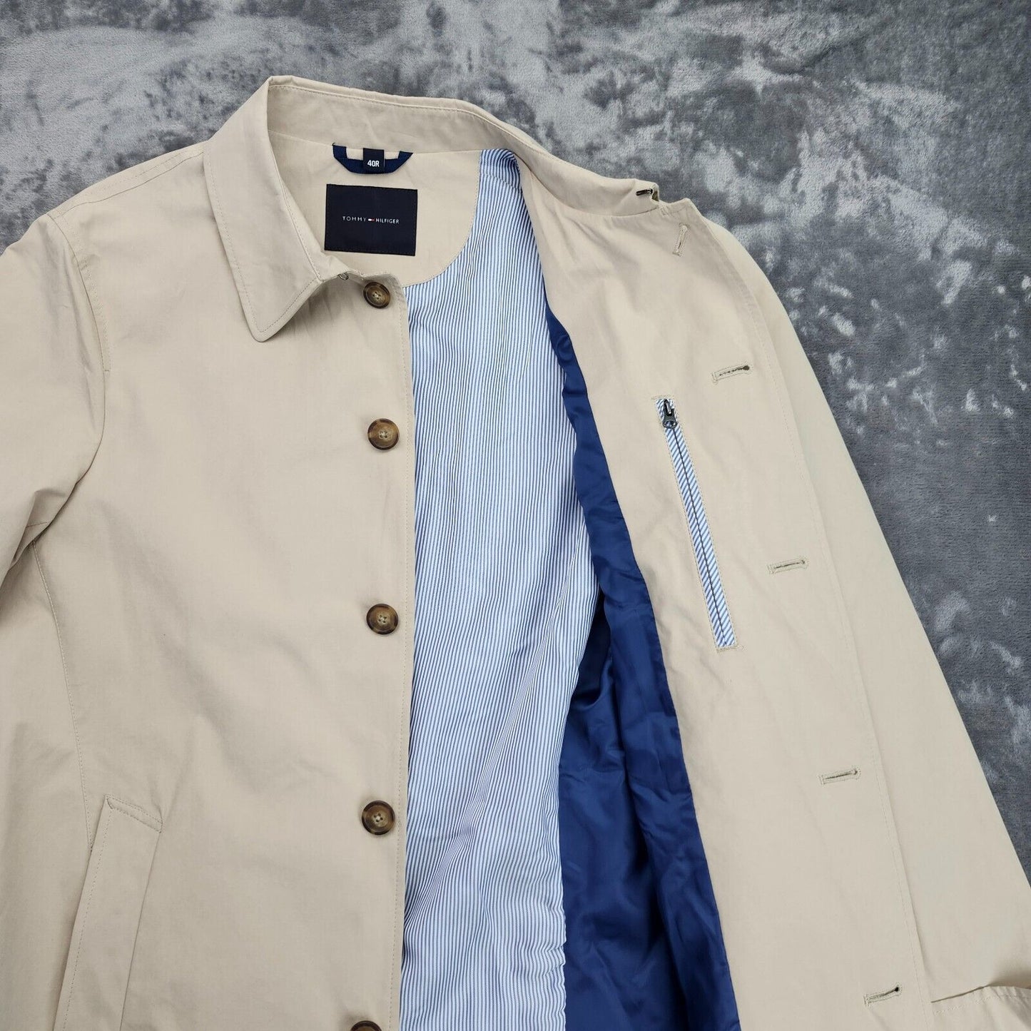 NWT Tommy Hilfiger Mens Trench Coat Stlye FINN Tan Size 40R