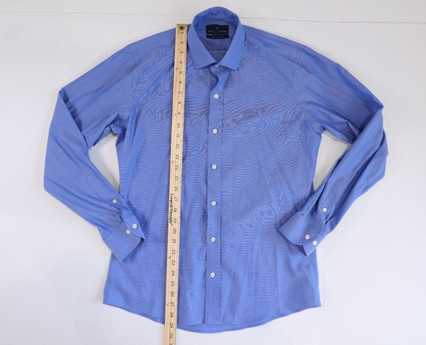 Button Down Slim Fit Dress Shirt Blue 15.5 34