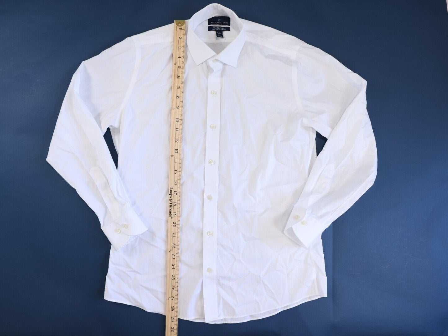 Button Down Slim Fit Dress Shirt White 15.5 33