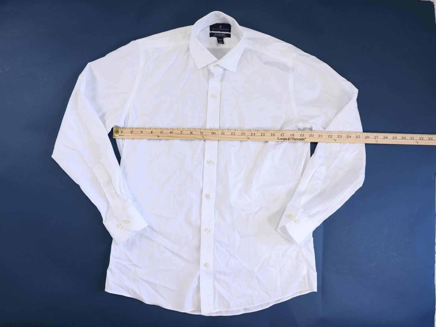 Button Down Slim Fit Dress Shirt White 15.5 33