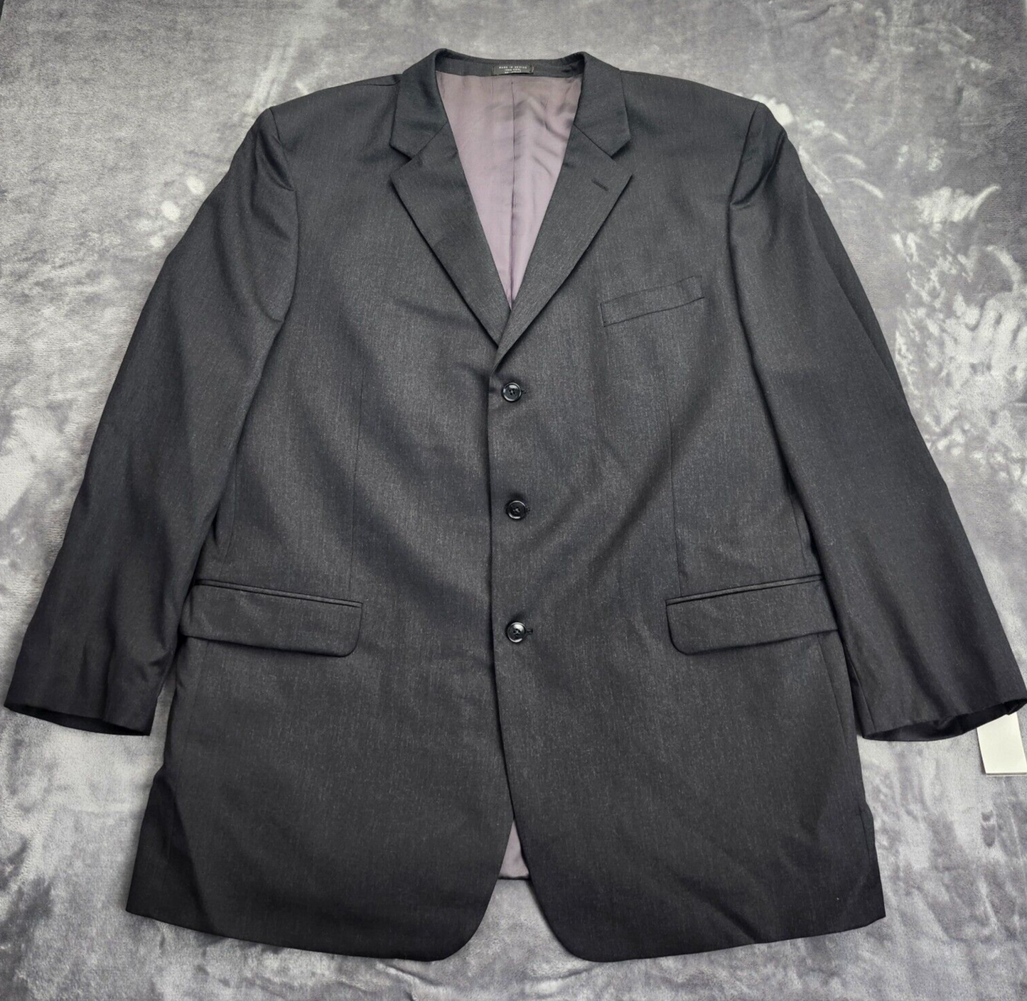 100% Wool Suit Set Jacket Size 52 X Long, Pants 46.5 X Long
