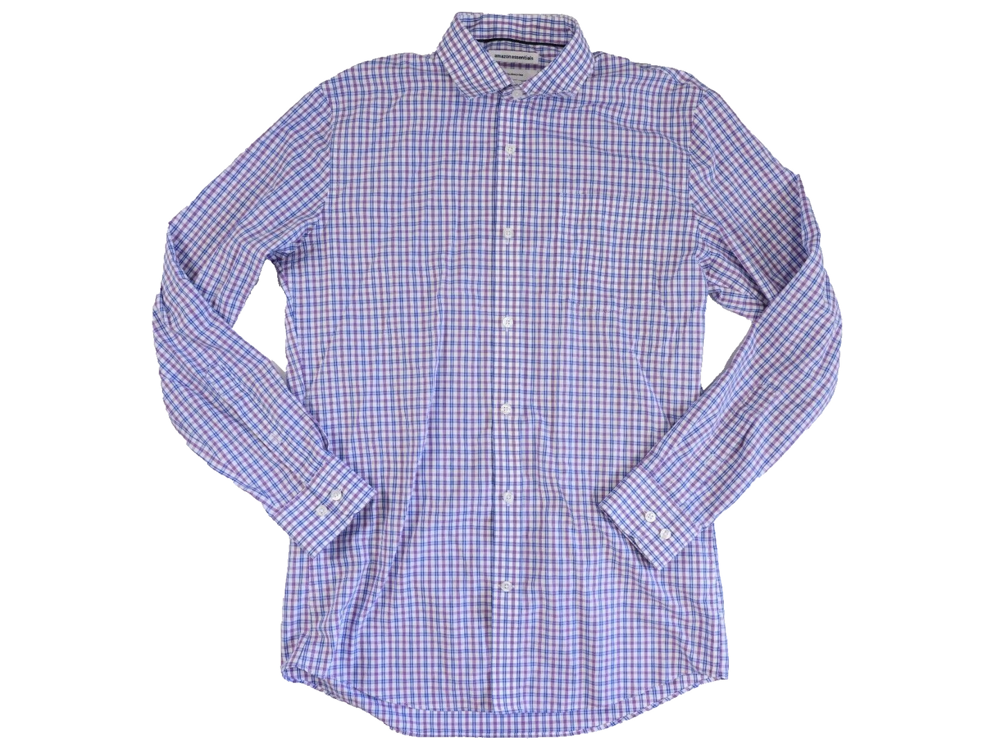 Amazon Essentials Button Down Slim Fit Dress Shirt check 15.5 34/35