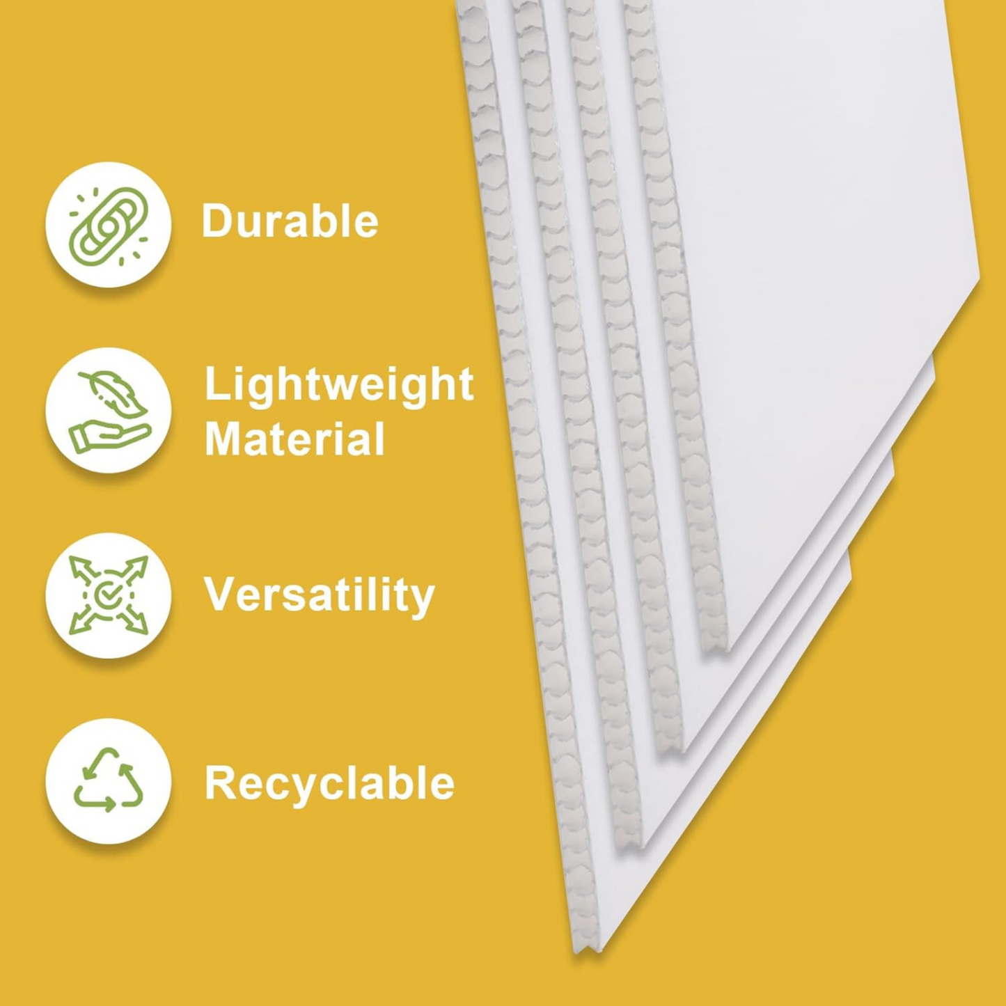 24x18 White Plastic Corrugated White Plastic Sheets Great for Signs 5 PACK