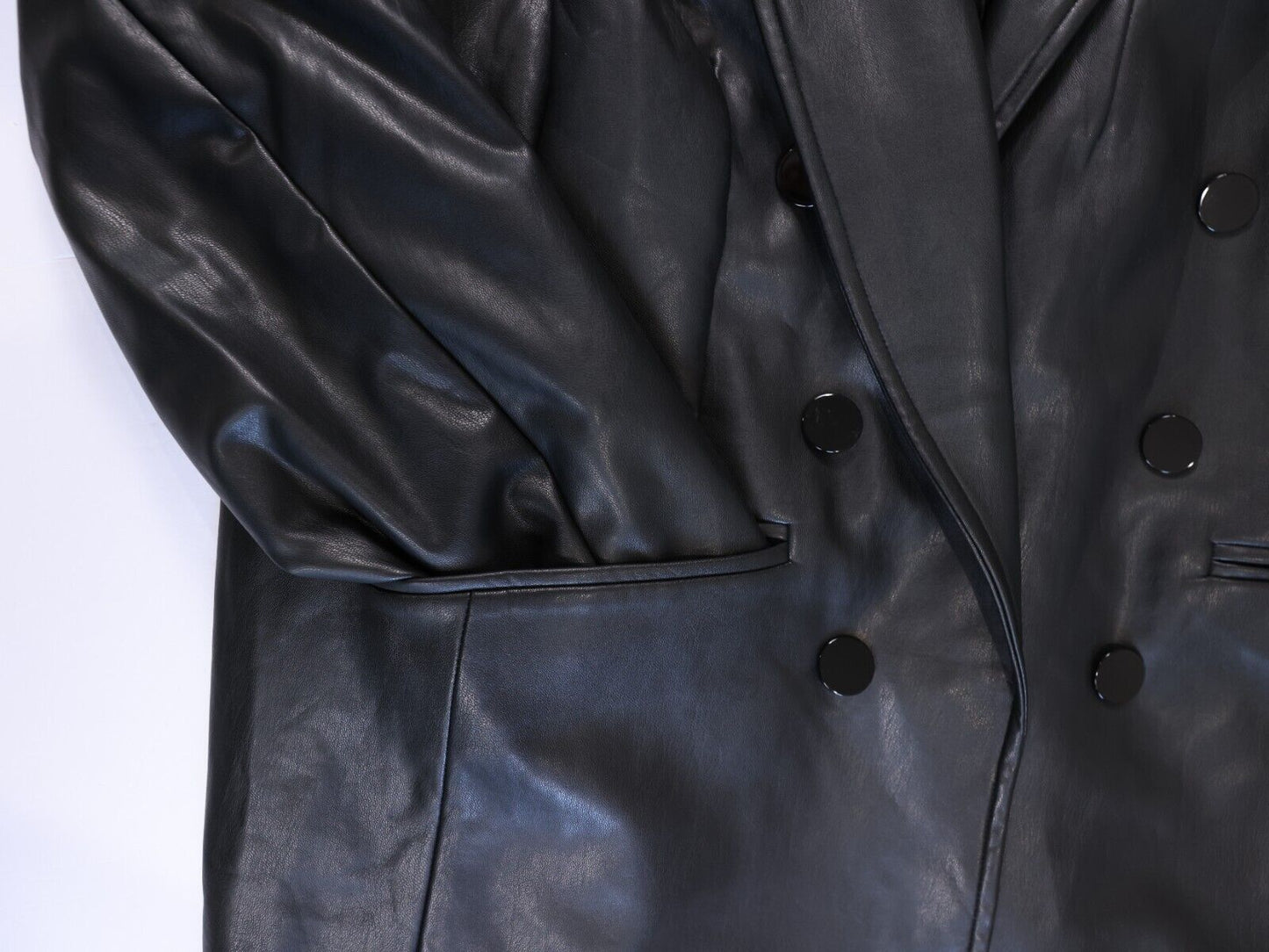 Bar 3 Womens Suit Seperates Black Leather Jacket Blazer Size 2X