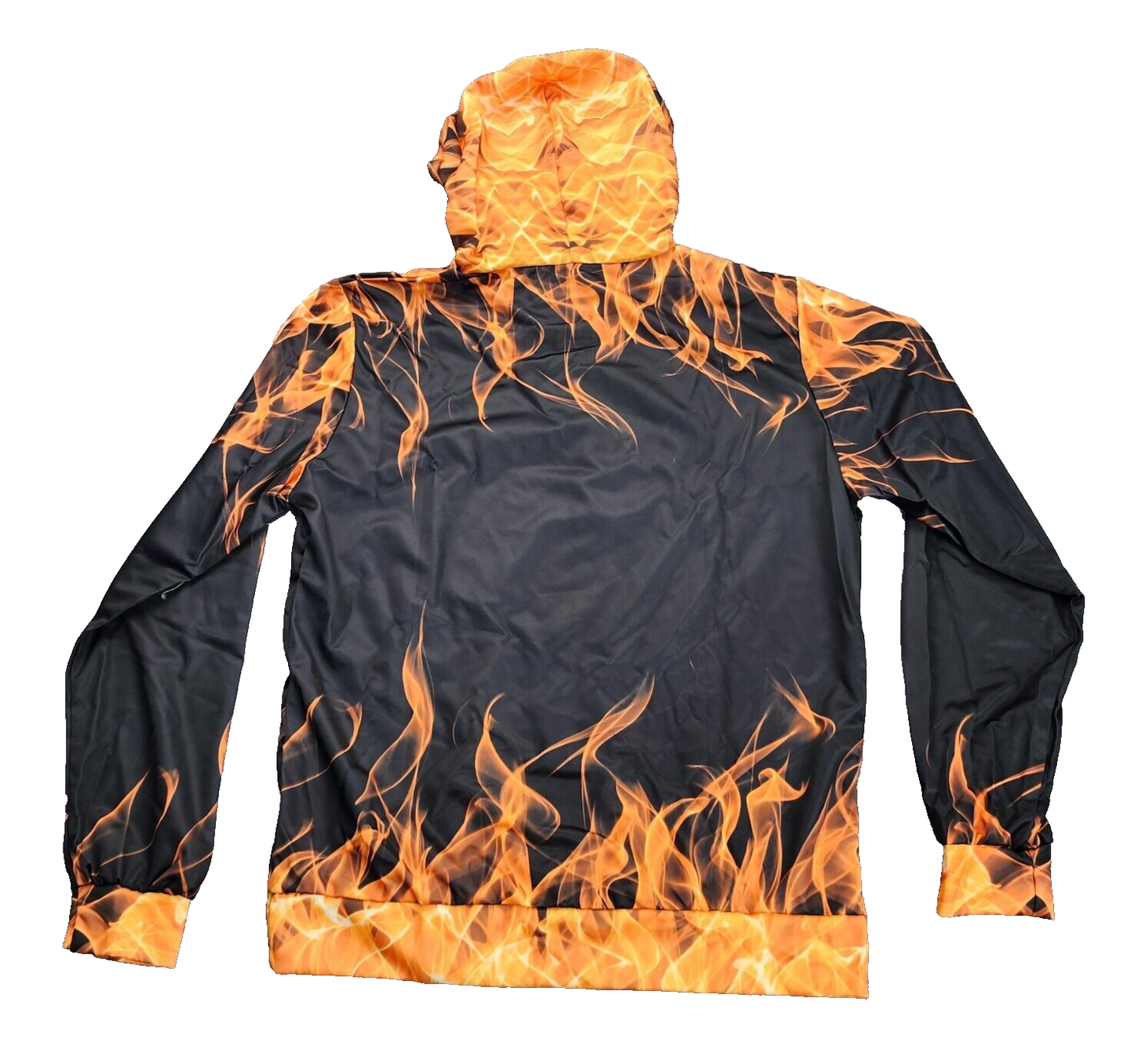 Men’s Flame 3D Printing Hoodie Sweatshirt, Unisex Pullover Hoodie Orange 3XL