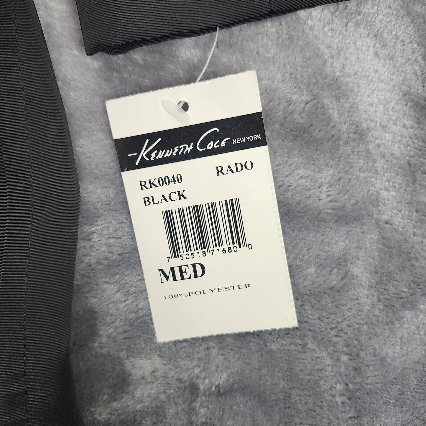 NWT Kenneth Cole NY Mens Rain Jacket Trench Coat Rado Black size Medium 40-42