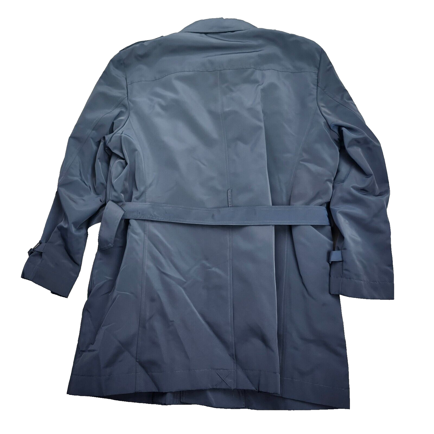 Alfred Sung Mens Rain Jacket Blue Trench Coat 46 Regular