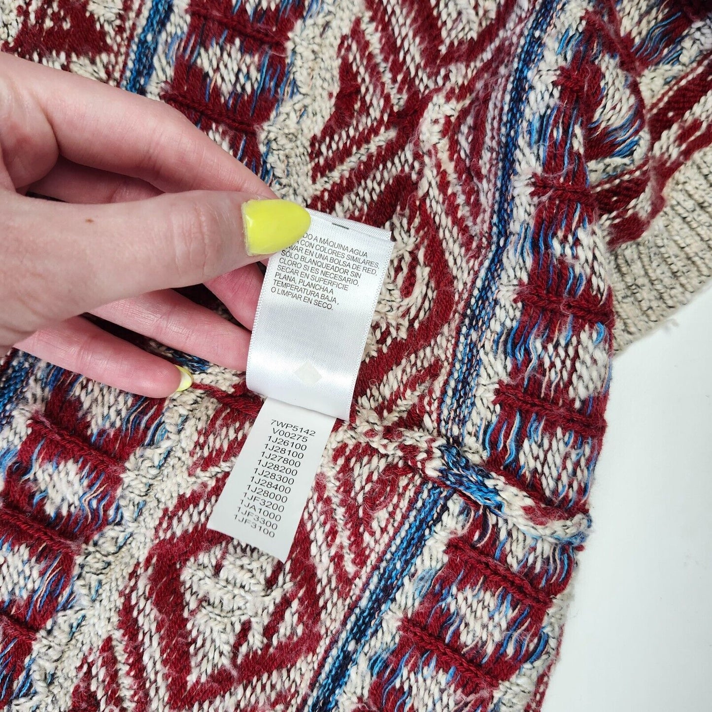 LUCKY BRAND OPEN FRONT CARDIGAN SWEATER SOUTH WESTERN PRINT AZTEC MEDIUM