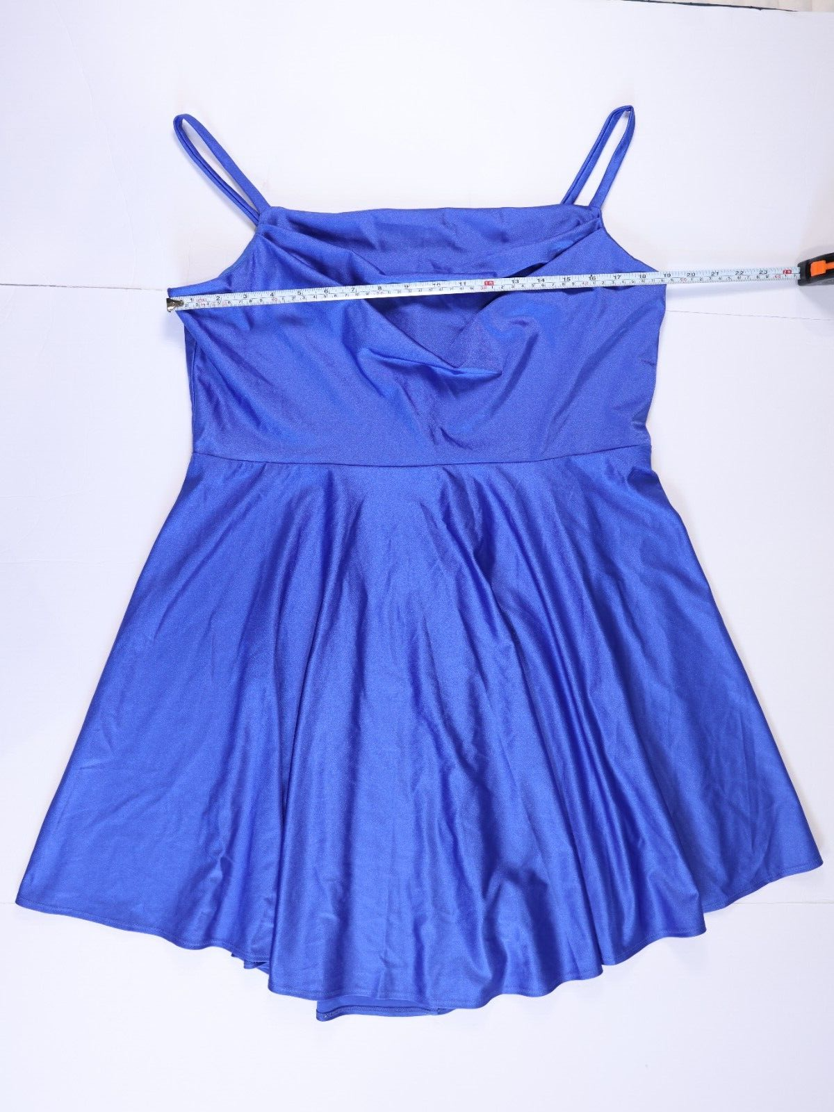 City Studio Trendy Plus Size Cowlneck Fit & Flare Dress Blue Sz 16W