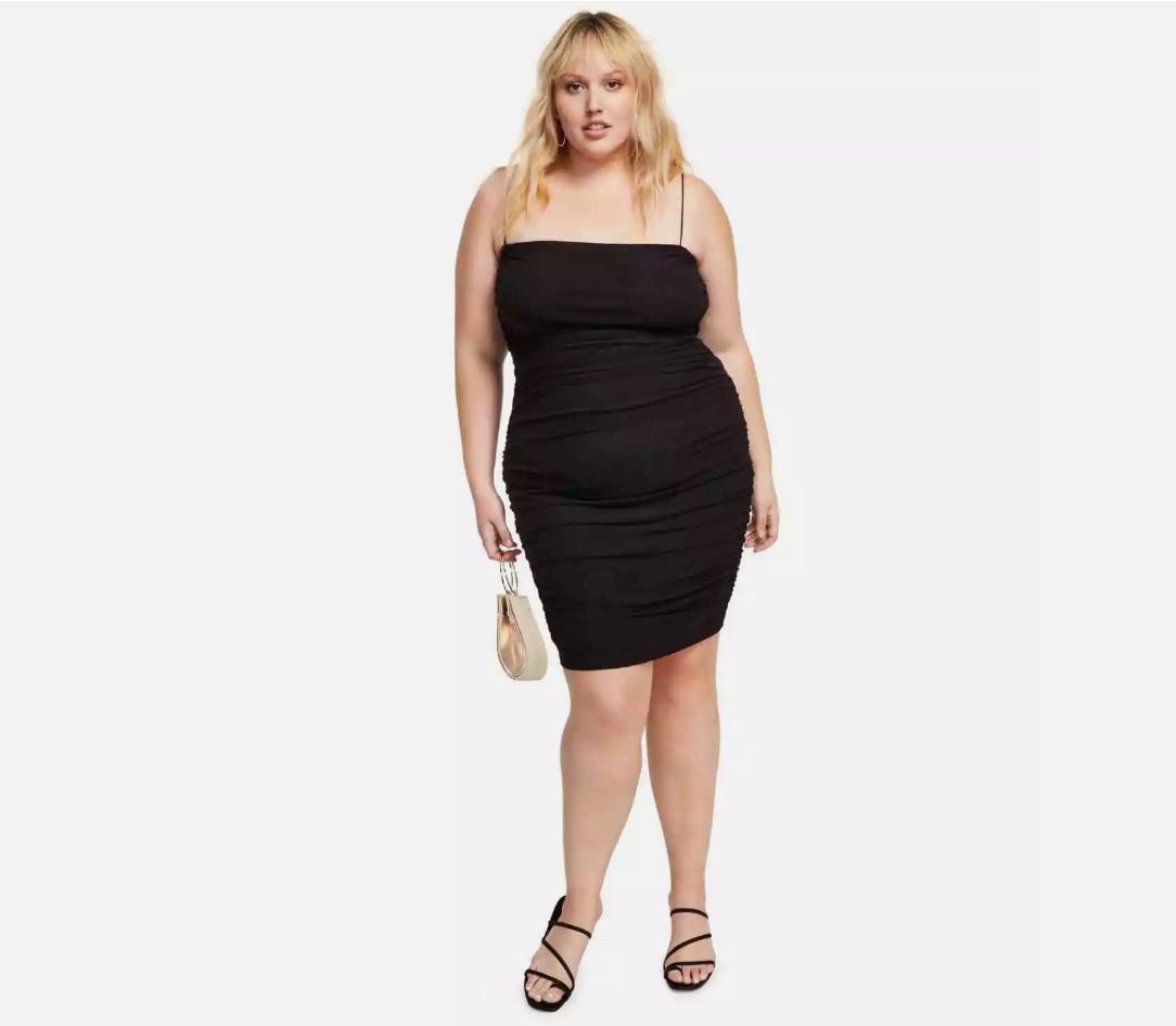 B Darlin Trendy Plus Size Bungee-Strap Black 16W