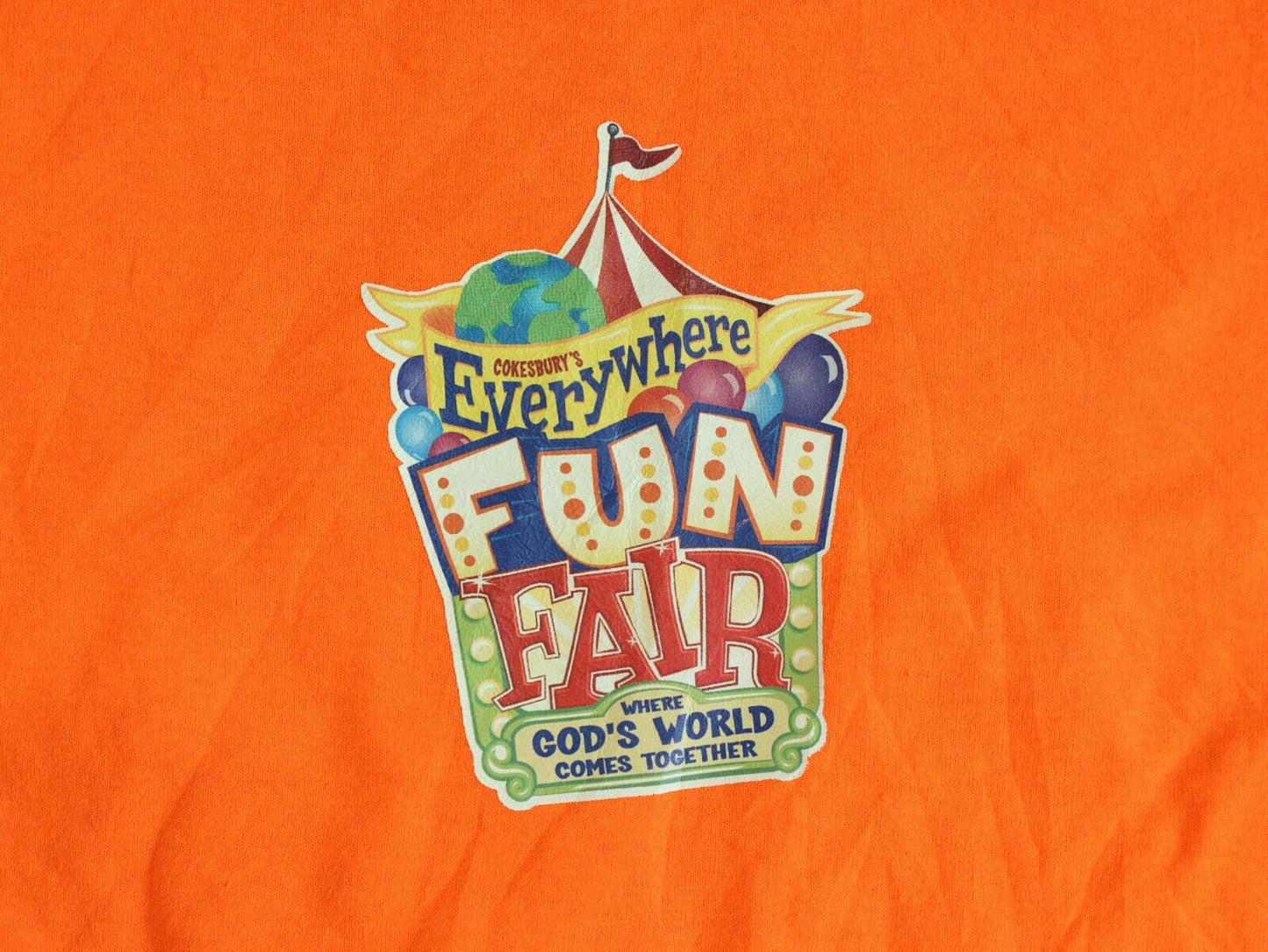 Cokebury's Everywhere Fun Fair Staff Shirt Orange Size S
