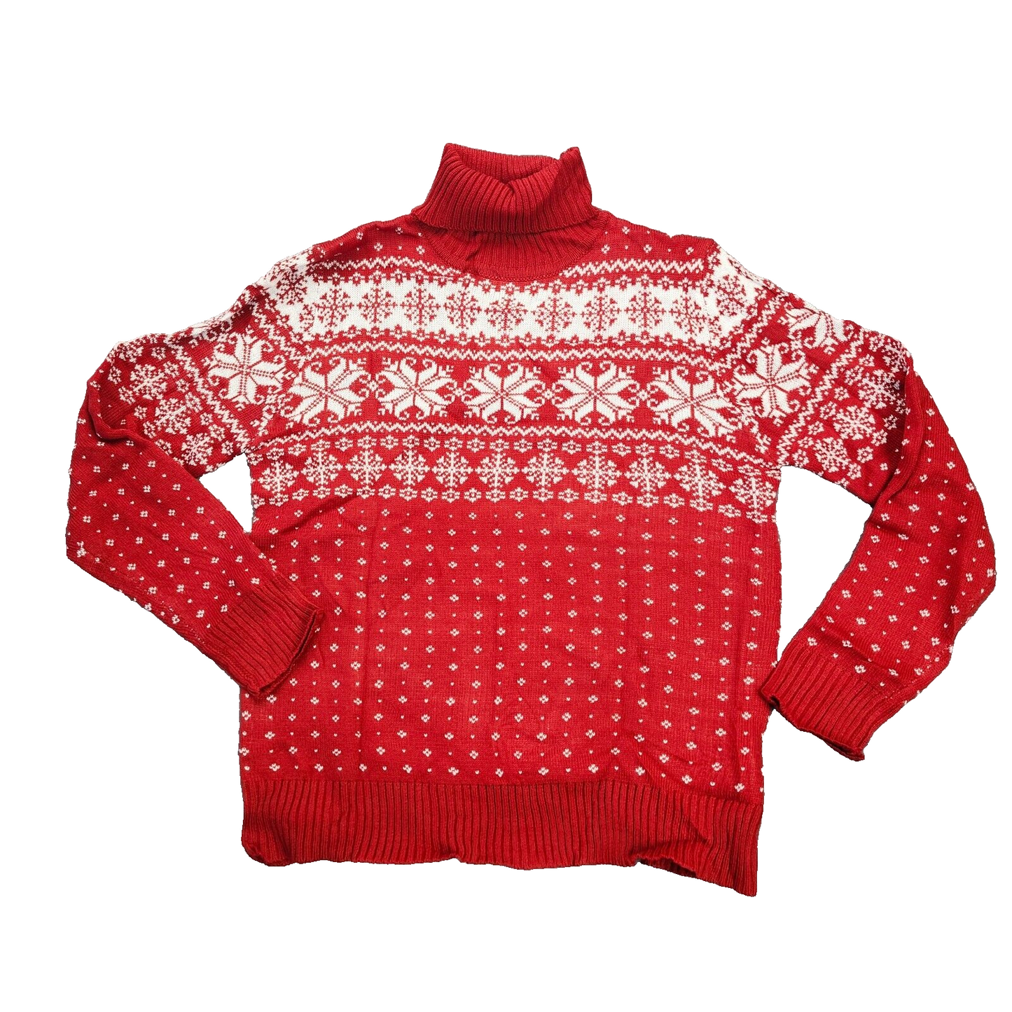 Christmas knit turtleneck sweater Red womens size Medium