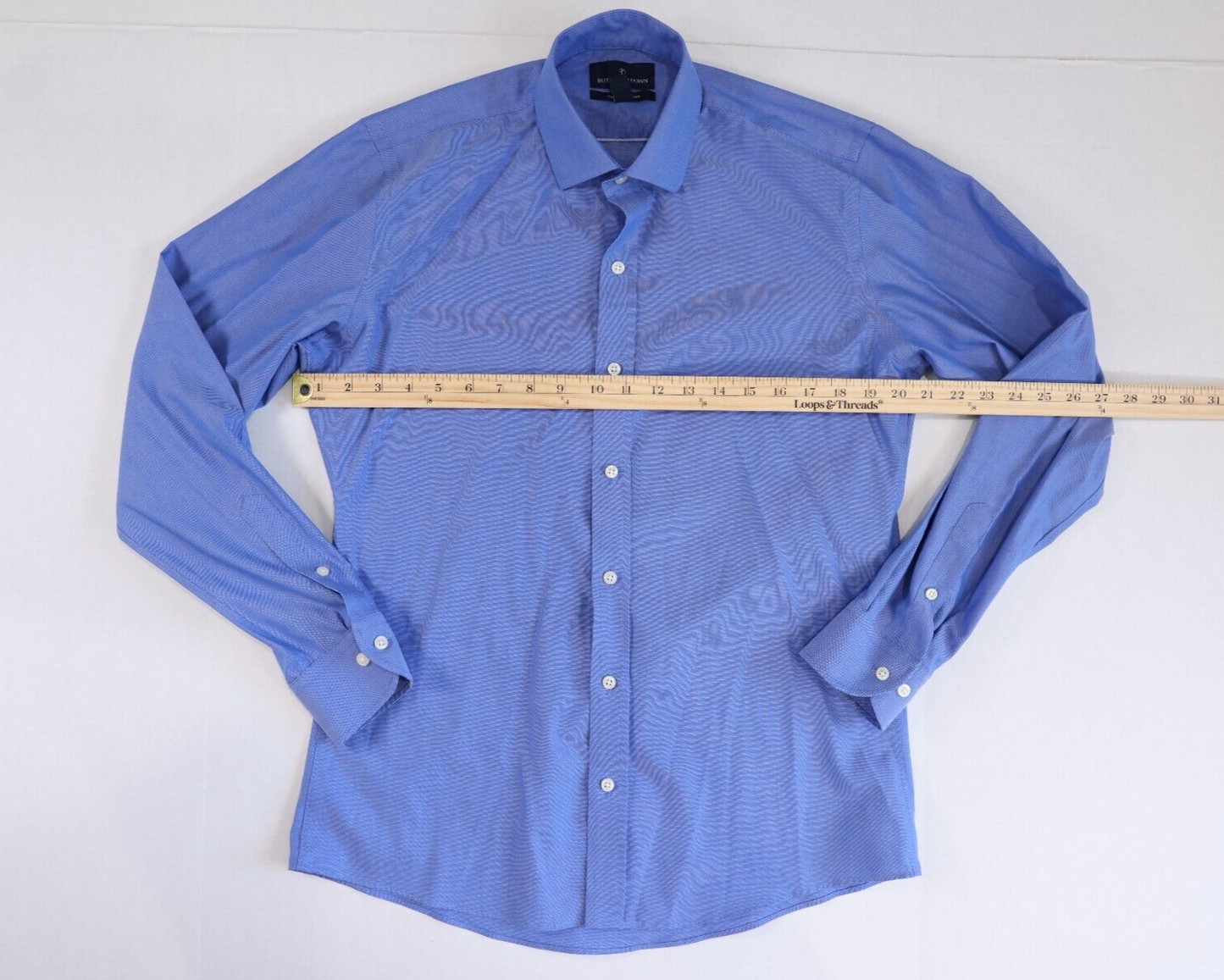 Button Down Slim Fit Dress Shirt Blue 15.5 34
