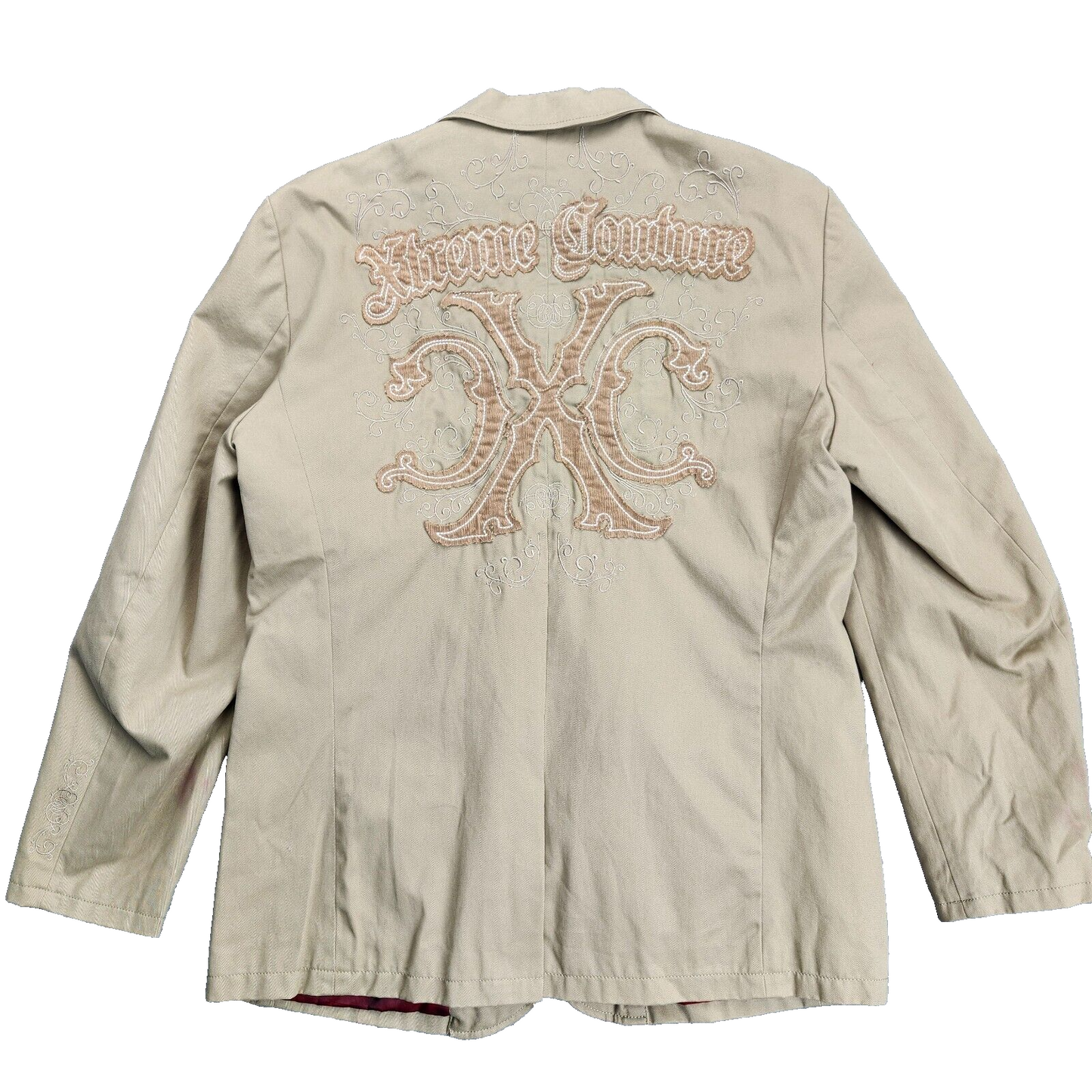 Xtreme Couture Men's M 40/42 Sport Coat Tan Embroidery Appliqués 2 buttons