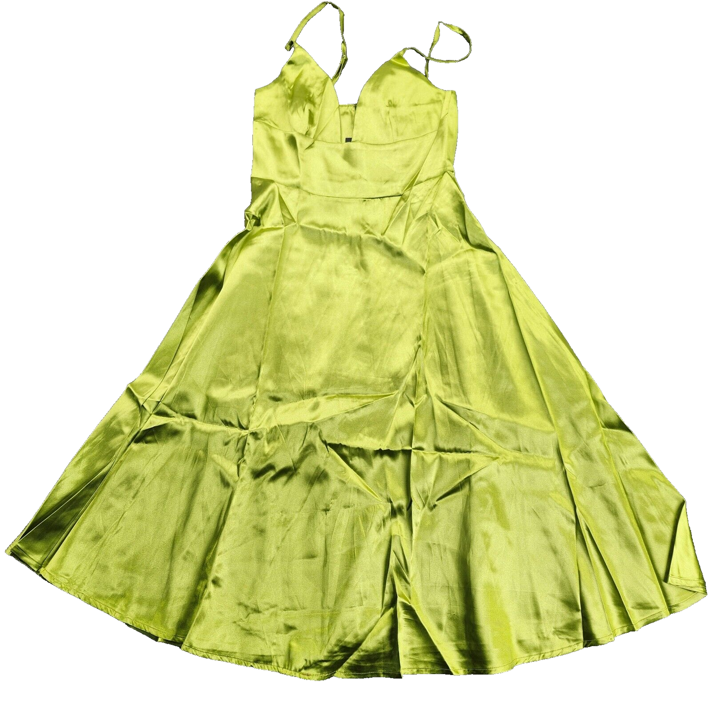 ANGVNS Shiny green fit and flare dress size XXL