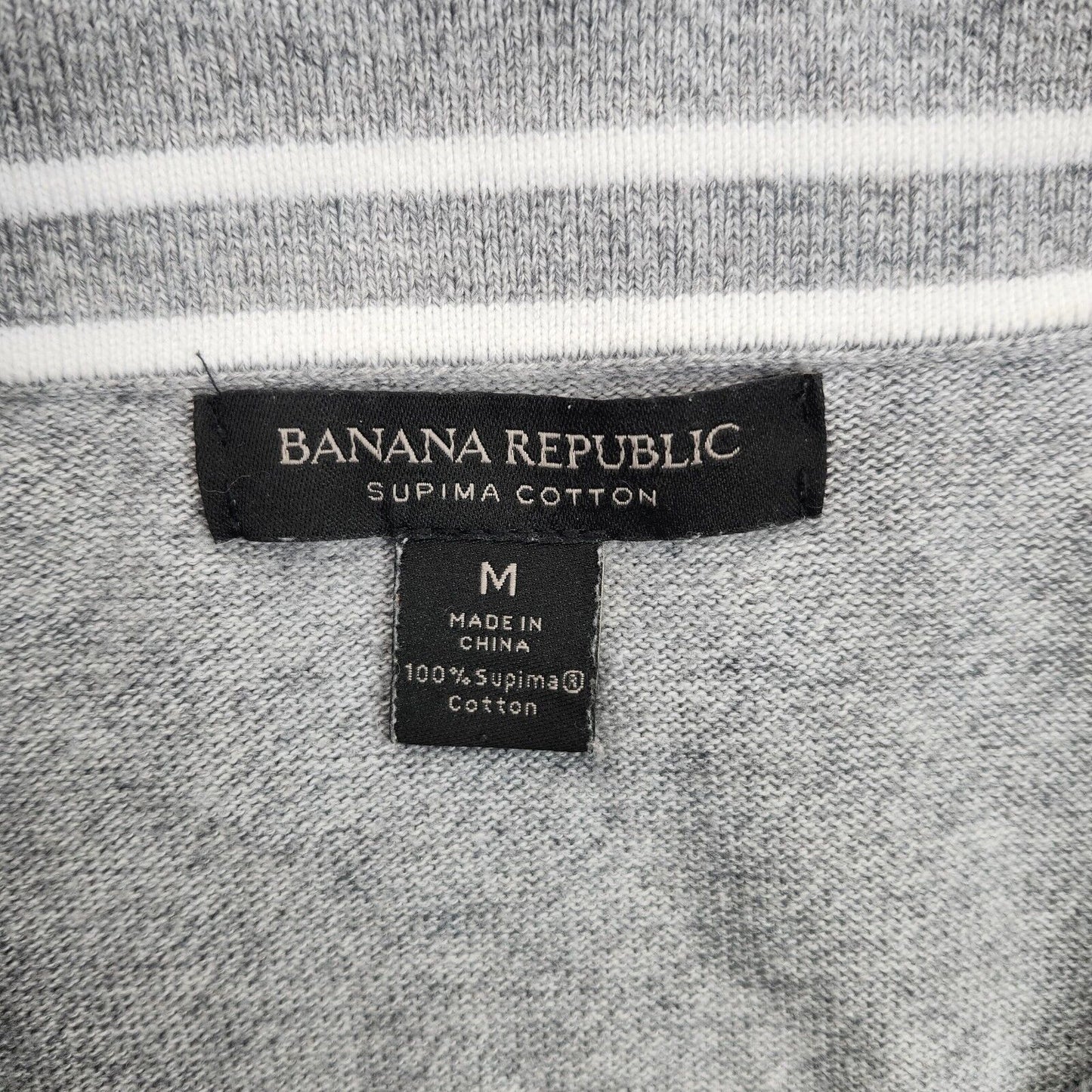 BANANA REPUBLIC SUPIMA COTTON Mens polo t shirt grey size medium