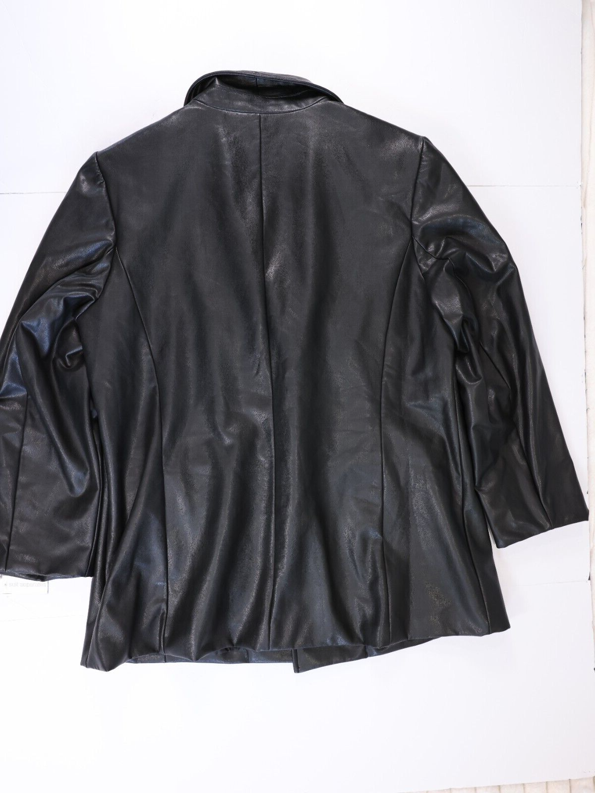 Bar 3 Womens Suit Seperates Black Leather Jacket Blazer Size 2X