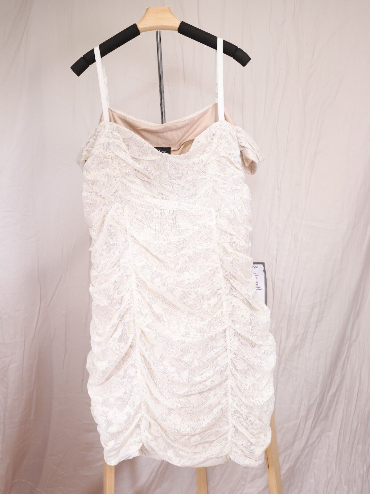 BCX Dress Ruffled White Cocktail Dress 3X