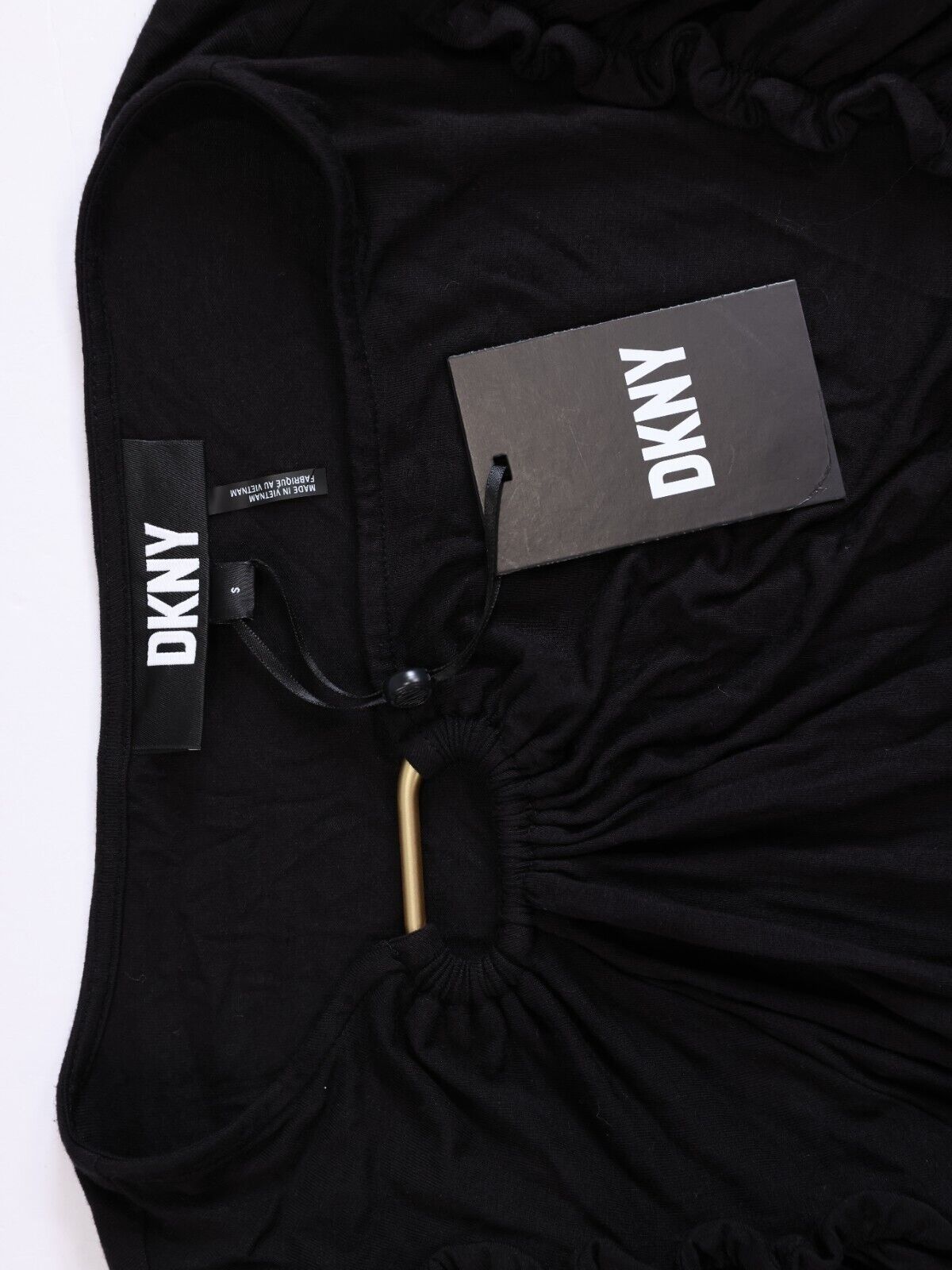 DKNY Womens Embellished Puff Sleeve Workwear Blouse SIZE S