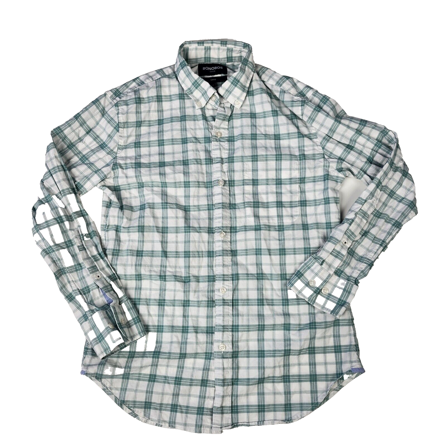 Bonobos Mens Dress Shirt Casual Stretch Slim Fit Short Button Down Shirt Small S