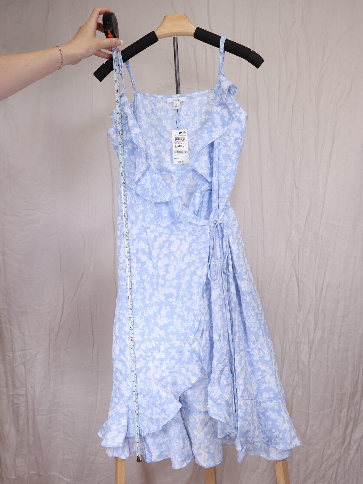 Bar 3 Blue Floral Dress Strap Dress Size L