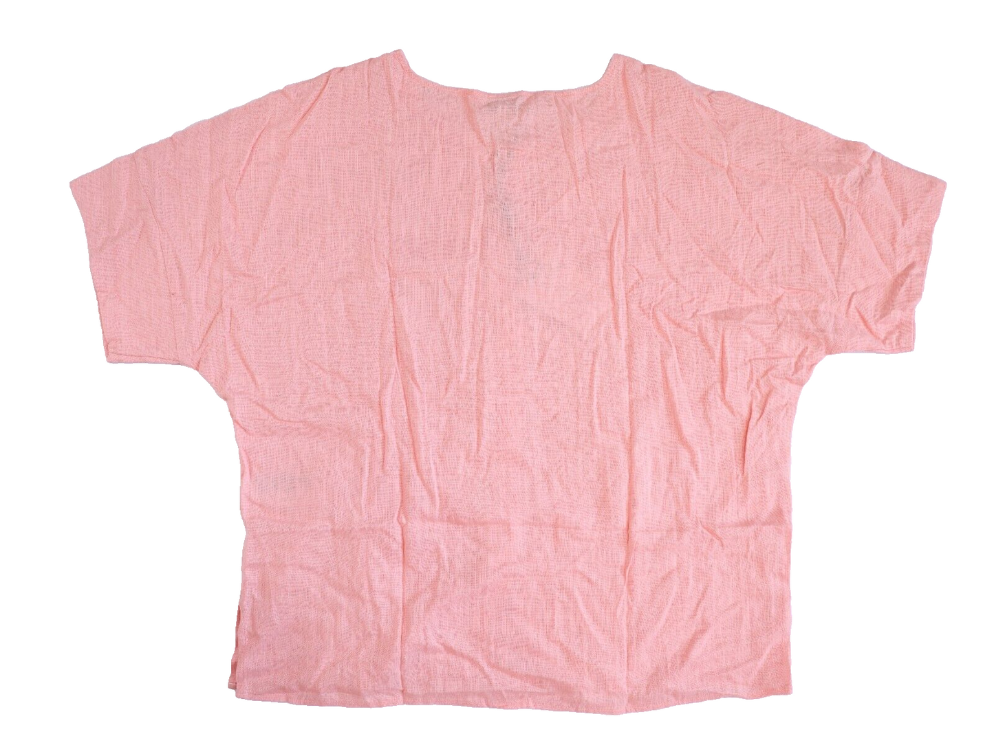 NWT Halston Women's Pink Button Up Short Sleeve Blouse Size L