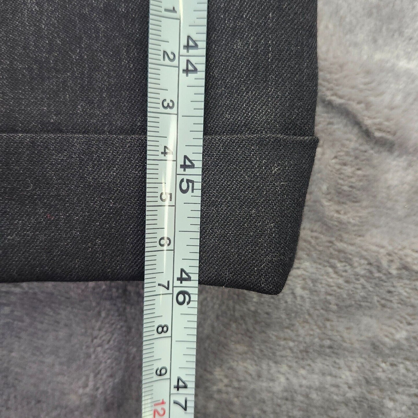 Mens 100% Wool Suit Set Black Jacket 48 Long, Pants 34 Waist