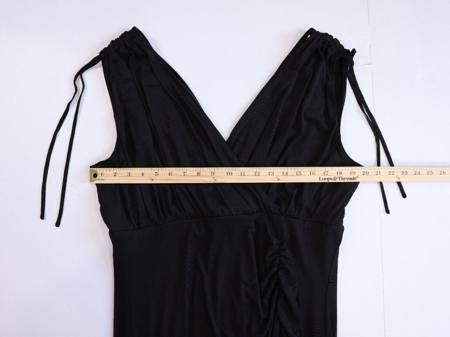 Anne Klein Black Faux Wrap Midi Dress Size XL