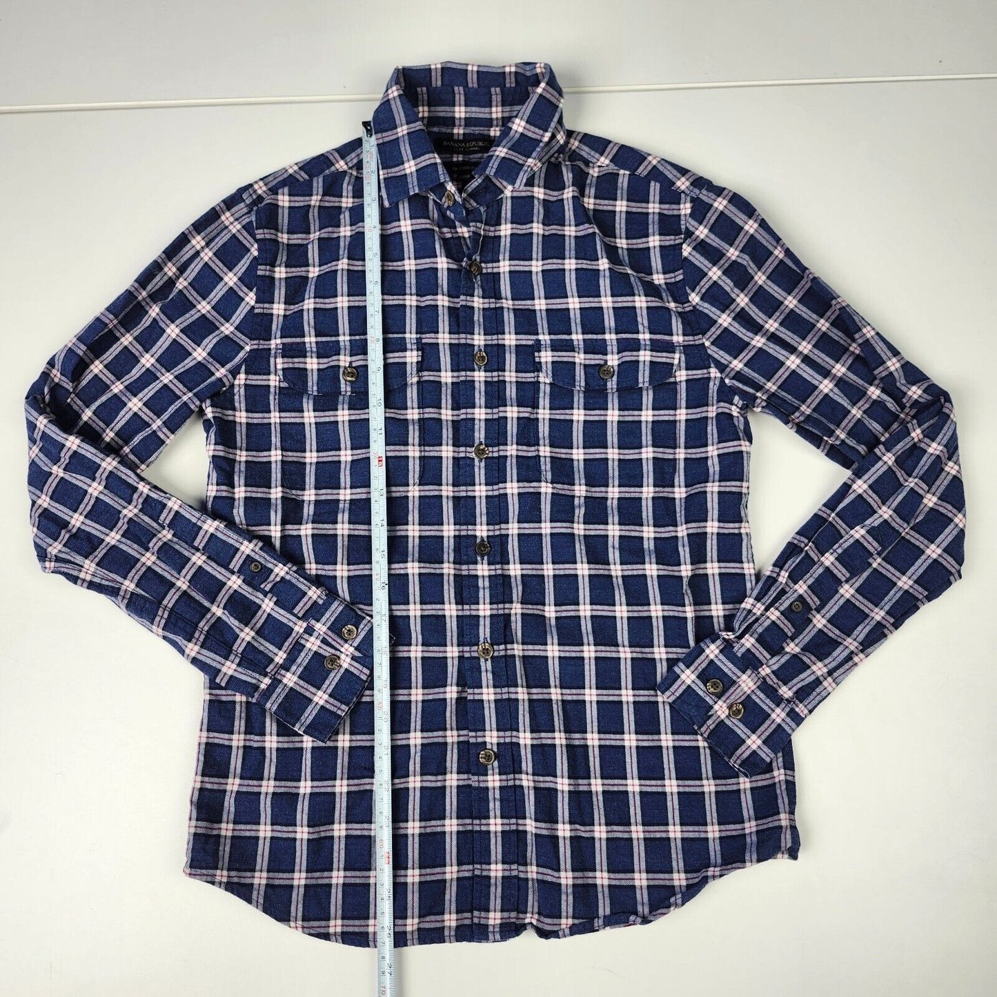 Banana Republic Luxe Flannel untucked slim men's fit size small