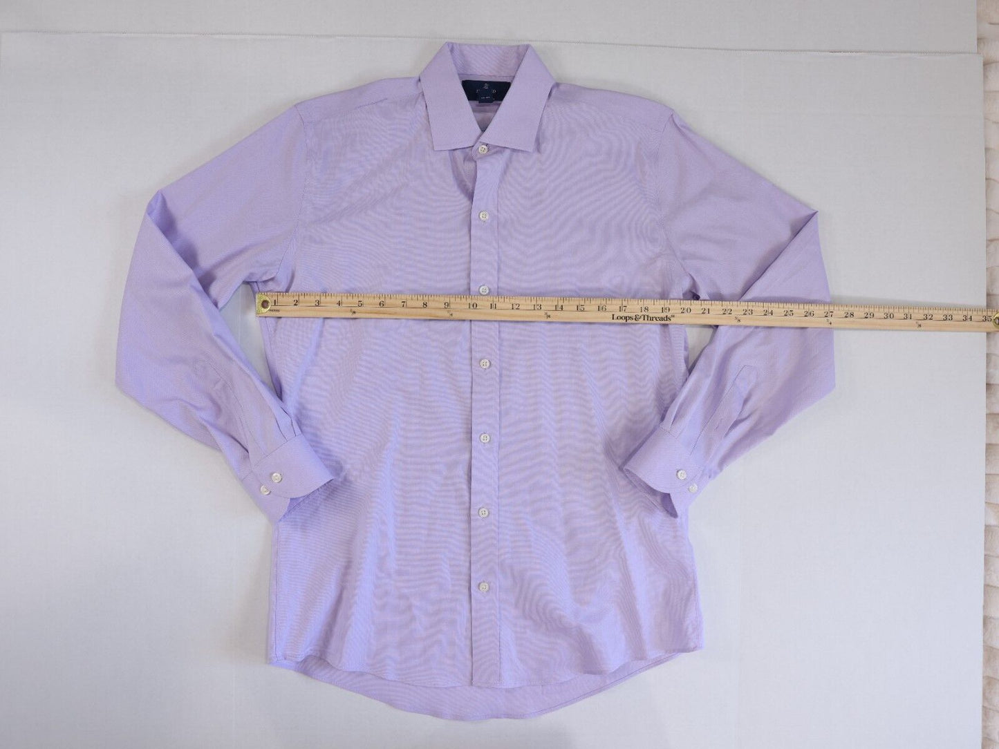 Button Down Slim Fit Dress Shirt Light Purple 15.5 33