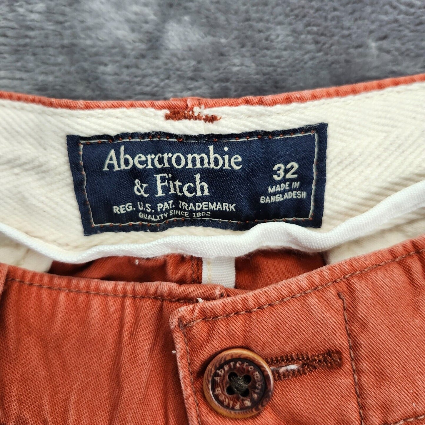 Abercrombie & Fitch 1892 Orange Chino Shorts Size 32