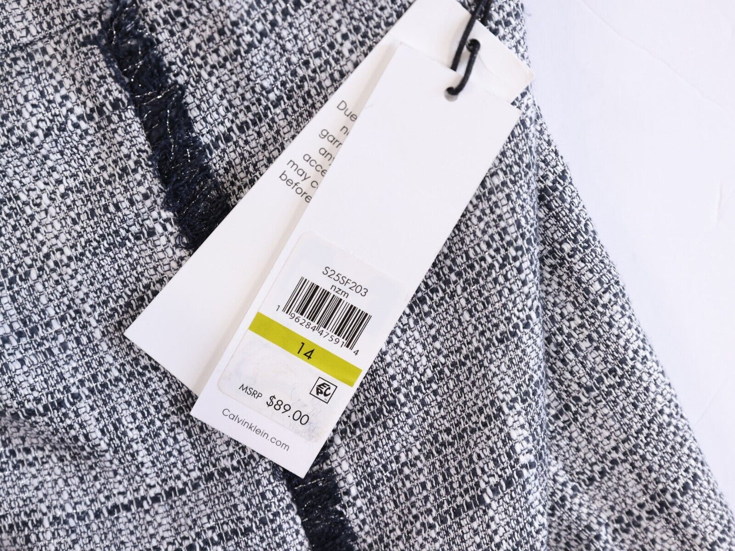 Calvin Klein Gray Pencil Skirt Size 14 Tweed